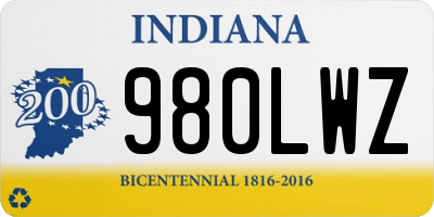 IN license plate 980LWZ