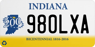 IN license plate 980LXA