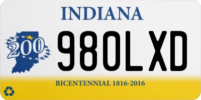 IN license plate 980LXD