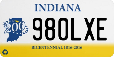 IN license plate 980LXE