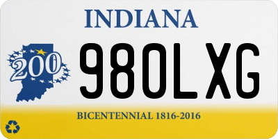 IN license plate 980LXG