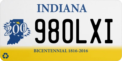 IN license plate 980LXI