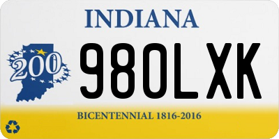 IN license plate 980LXK