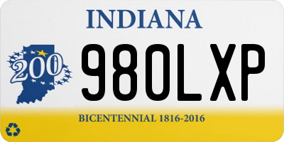 IN license plate 980LXP