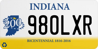 IN license plate 980LXR