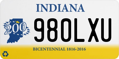 IN license plate 980LXU