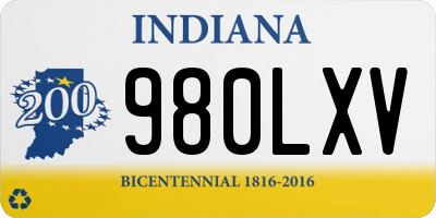 IN license plate 980LXV