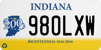 IN license plate 980LXW