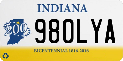 IN license plate 980LYA