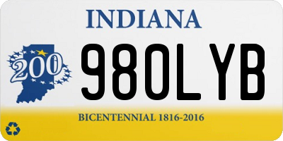 IN license plate 980LYB