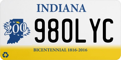 IN license plate 980LYC