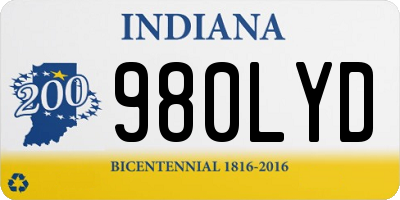 IN license plate 980LYD