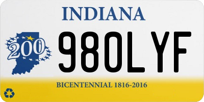 IN license plate 980LYF