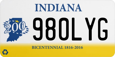 IN license plate 980LYG