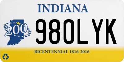 IN license plate 980LYK