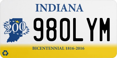 IN license plate 980LYM