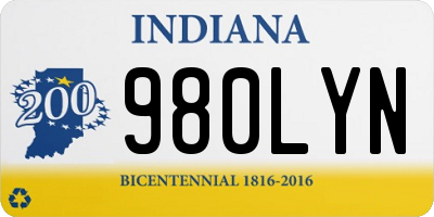 IN license plate 980LYN