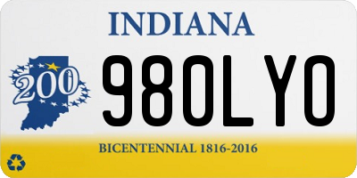 IN license plate 980LYO