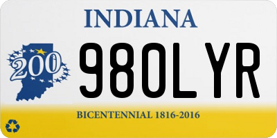 IN license plate 980LYR
