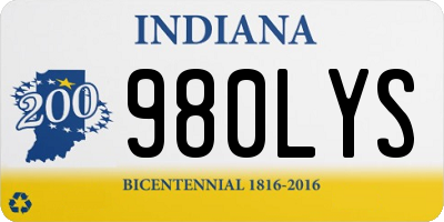 IN license plate 980LYS