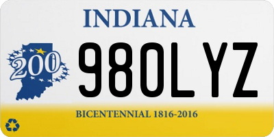 IN license plate 980LYZ