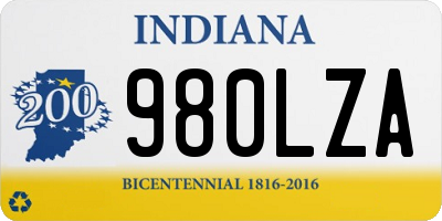 IN license plate 980LZA