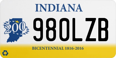 IN license plate 980LZB