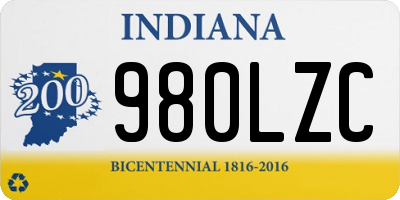 IN license plate 980LZC