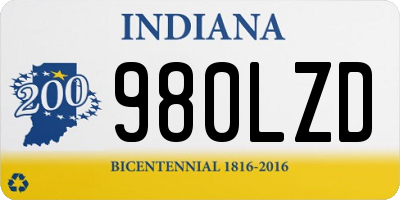 IN license plate 980LZD