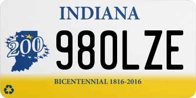 IN license plate 980LZE