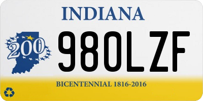 IN license plate 980LZF