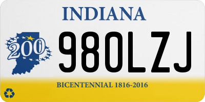 IN license plate 980LZJ