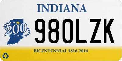 IN license plate 980LZK