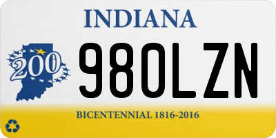 IN license plate 980LZN