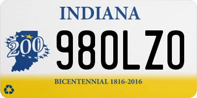 IN license plate 980LZO