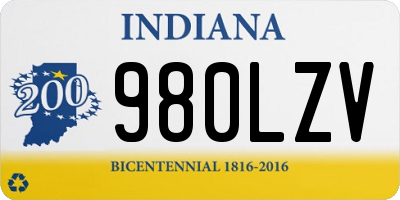 IN license plate 980LZV