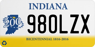 IN license plate 980LZX