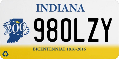 IN license plate 980LZY