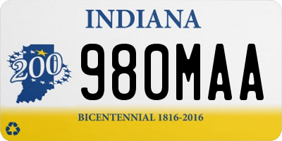 IN license plate 980MAA