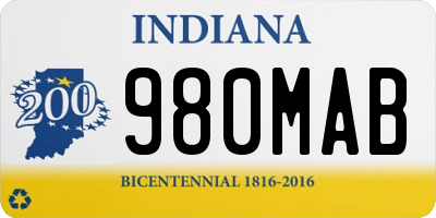 IN license plate 980MAB