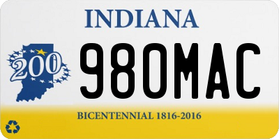 IN license plate 980MAC