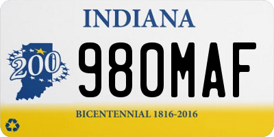 IN license plate 980MAF