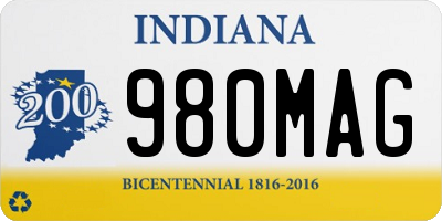 IN license plate 980MAG