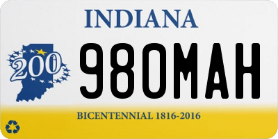 IN license plate 980MAH