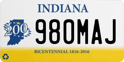 IN license plate 980MAJ