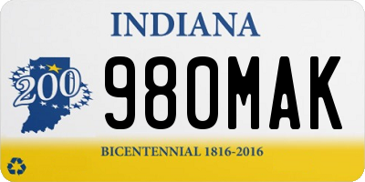 IN license plate 980MAK