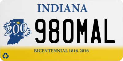 IN license plate 980MAL