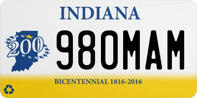 IN license plate 980MAM
