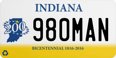 IN license plate 980MAN