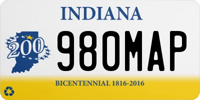 IN license plate 980MAP